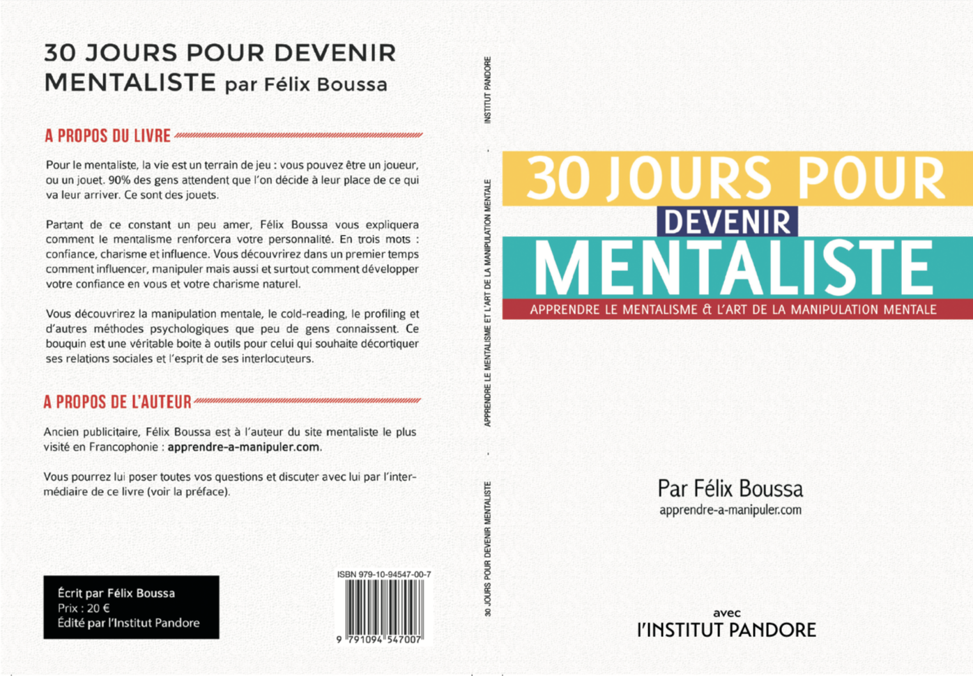 De gauche à droite : l'arrière du livre, la tranche, la couverture du livre.