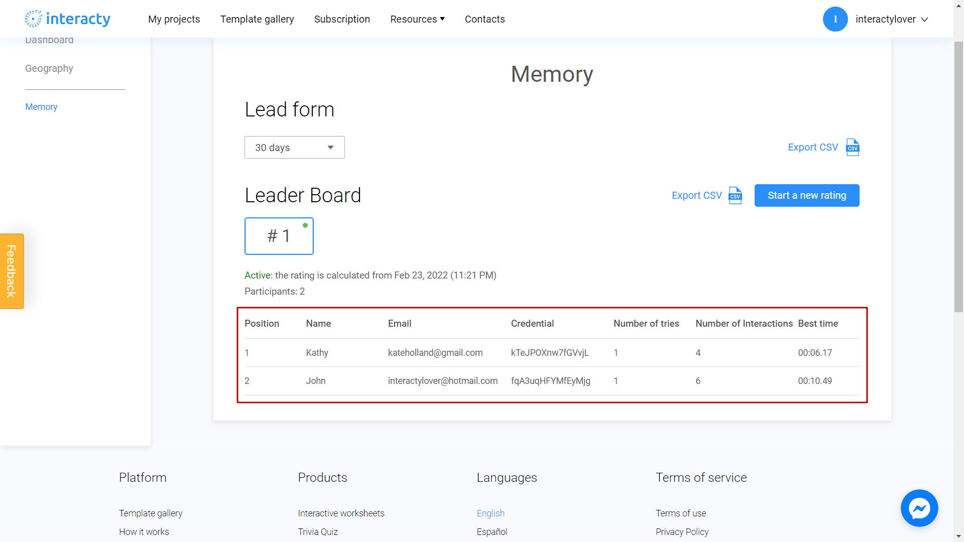 How to Check Leaderboard