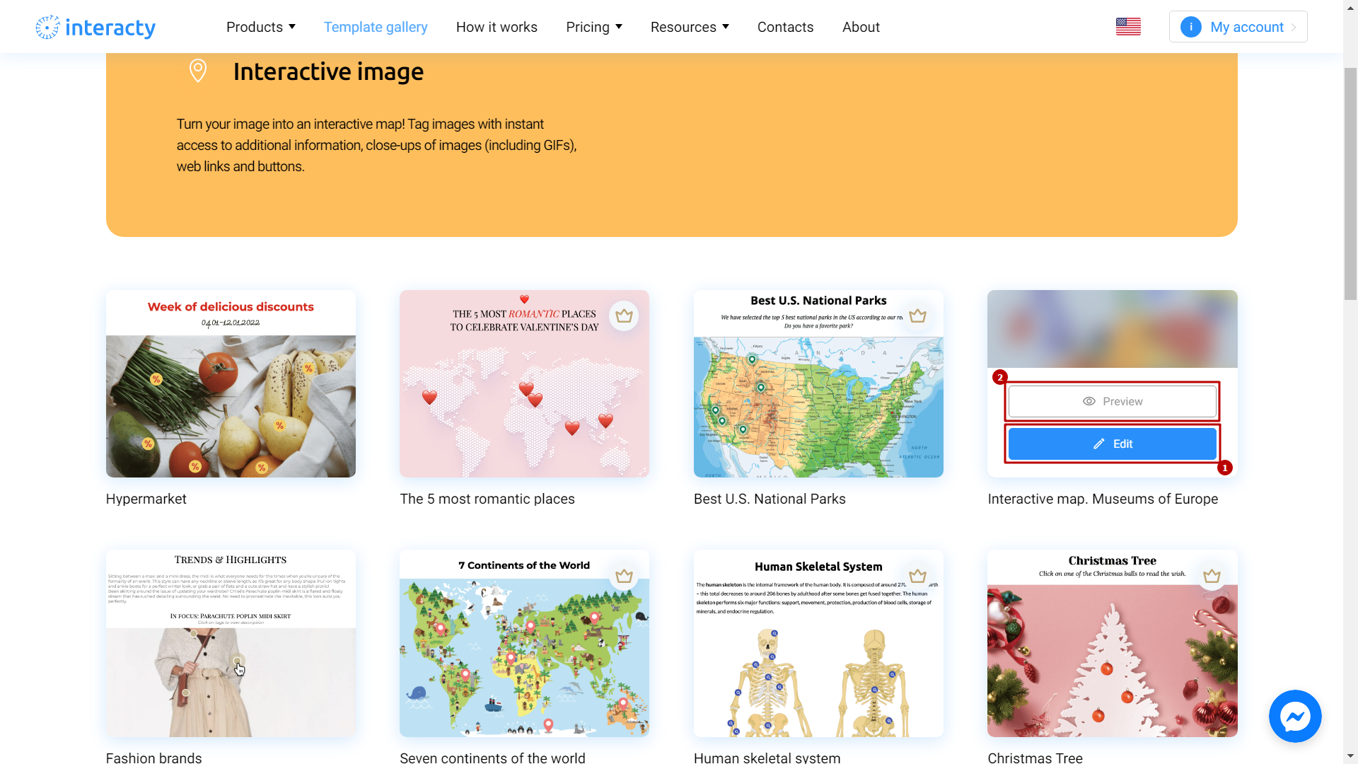 creating an interactive image on Interacty