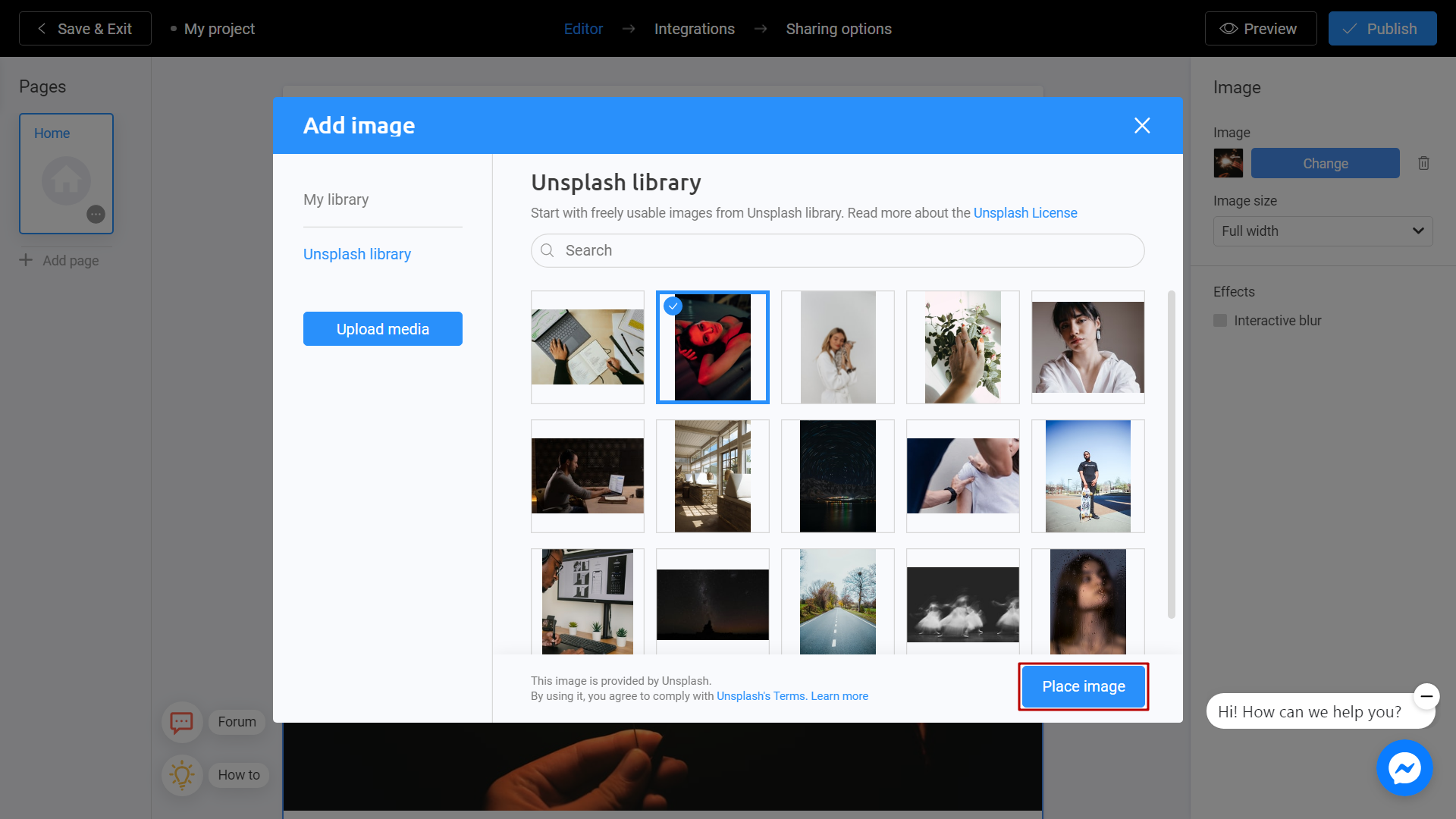 Interacty free image library