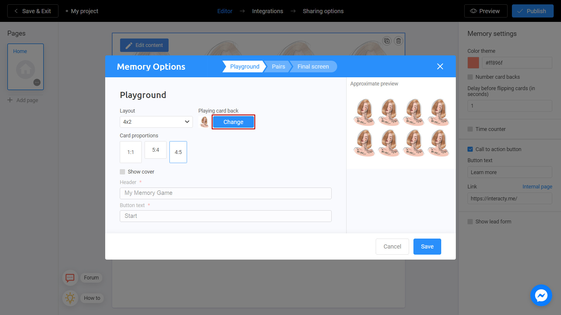 How to create a Memory Game - Interacty Help Center