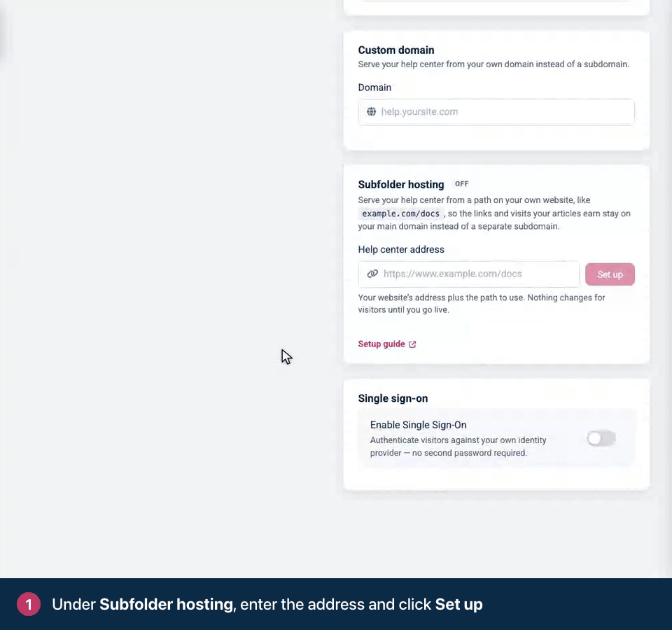 Screen recording. Under Subfolder hosting, enter the address and click Set up. Pick where your website runs and copy the rule.