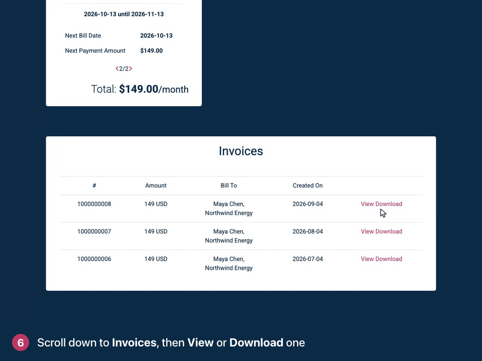 Screen recording. Payment Details save as you type. Payment Method shows the card you are billed on.