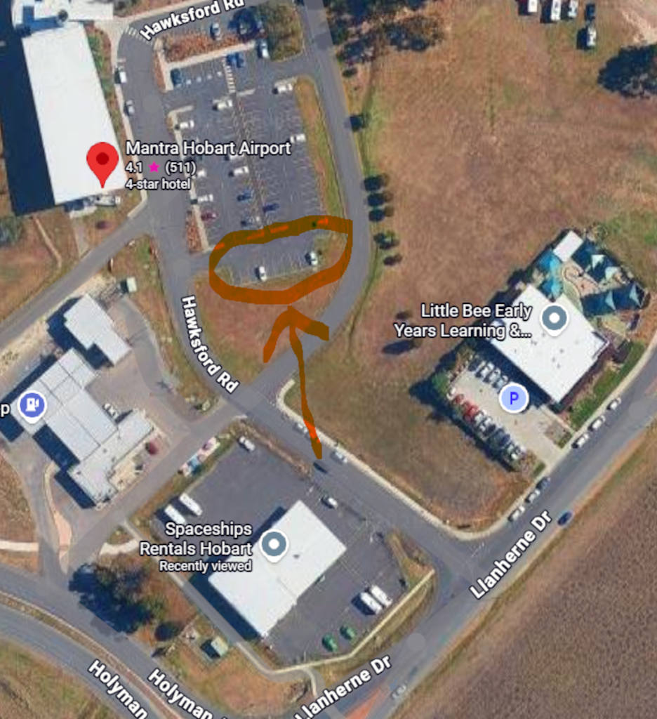 Aerial overview of the Hobart depot and its surroundings